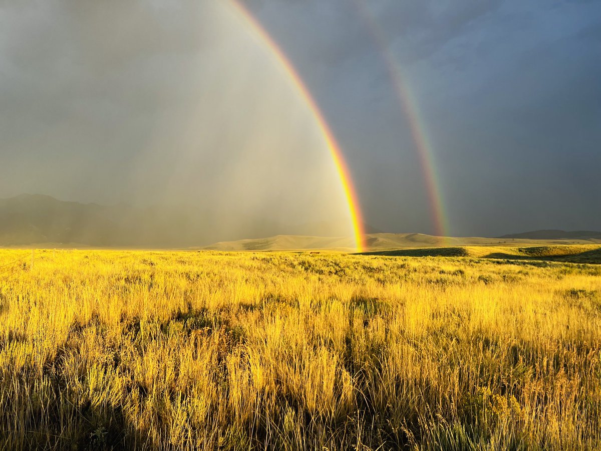 Saw an unbelievably beautiful rainbow while fishing near West Yellowstone, Montana.