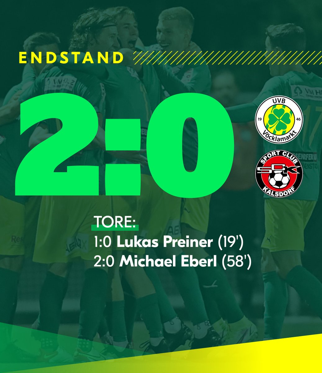 Was für eine Erleichterung! Erster Saisonsieg, raus aus der Abstiegszone. Nach 6 Runden holen die "Grün-Gelben" erstmals die volle Punktanzahl und gewinnen gegen den SC #Kalsdorf mit 2:0. Bravo Jungs! 🍀💚💛 #regionalligamitte #rlm #vöcklamarkt #hausruckviertel #hausruckwald
