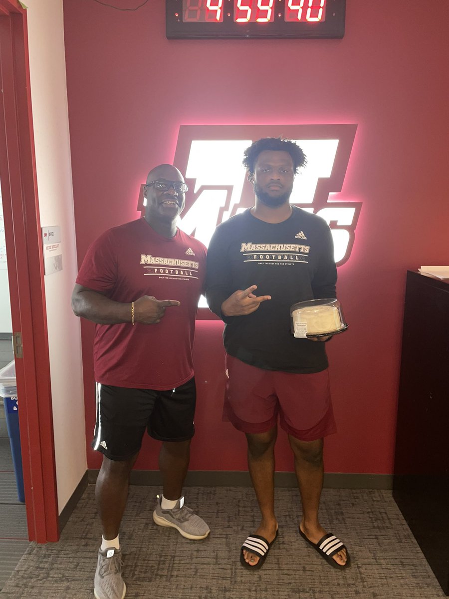 coachbenalbert's tweet photo. The Football Camp Season can cause one to forget what day of the week it is, but we never get too inundated to forget birthdays! Happy Birthday to UMass RushMen @MSaldern…and Aaron Beckwith!  #UMassFootball https://t.co/tr4zsdR2zX