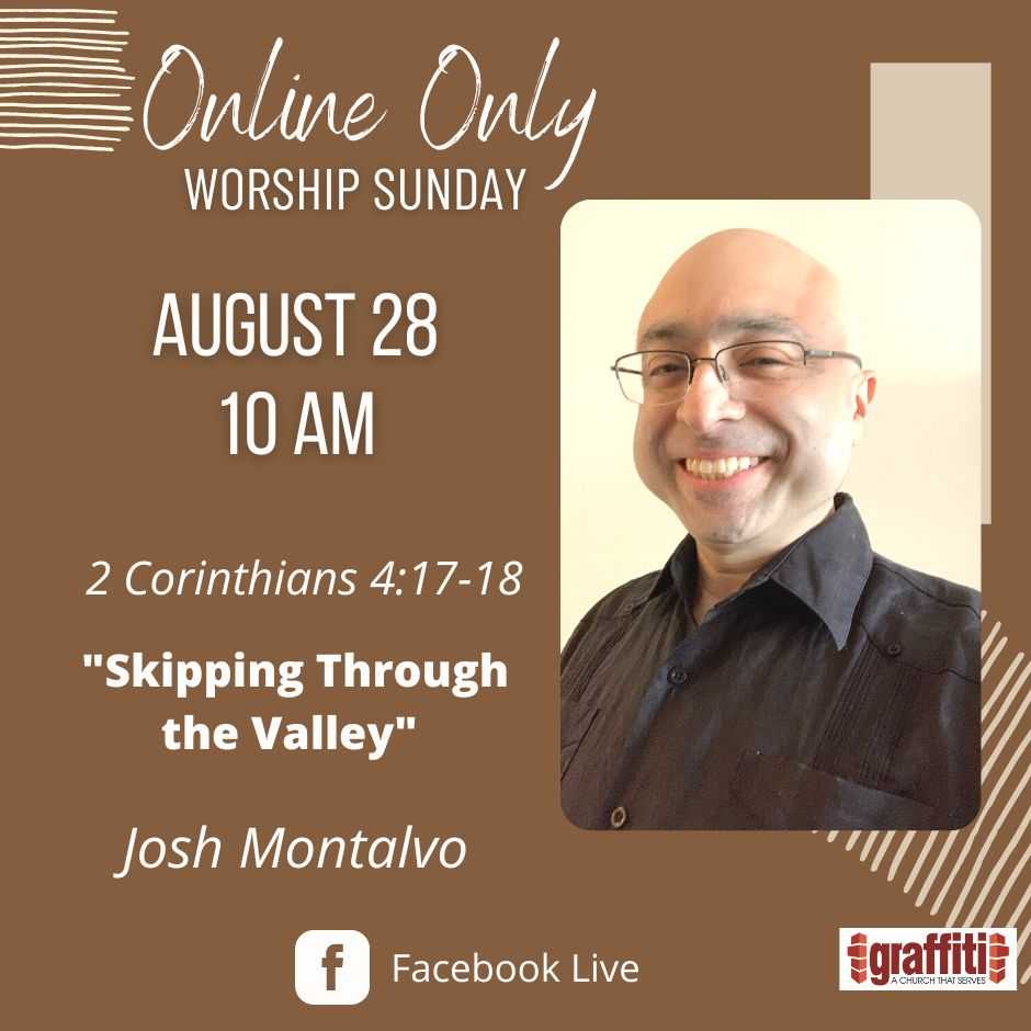GraffitiChurch's tweet photo. Join Josh Montalvo in worship, August 28 at 10 AM. On Facebook. Don't miss his testimony this Sunday. https://t.co/6OME2rWDcD