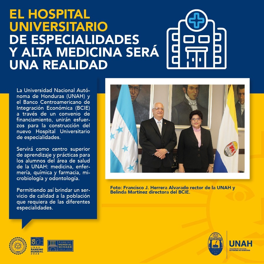 UNAHoficial's tweet photo. ¡El Hospital Universitario de Especialidades y Alta Medicina será una realidad! 

@BCIE_Org @UNAH_Rectoria https://t.co/hdHcMIM2tF