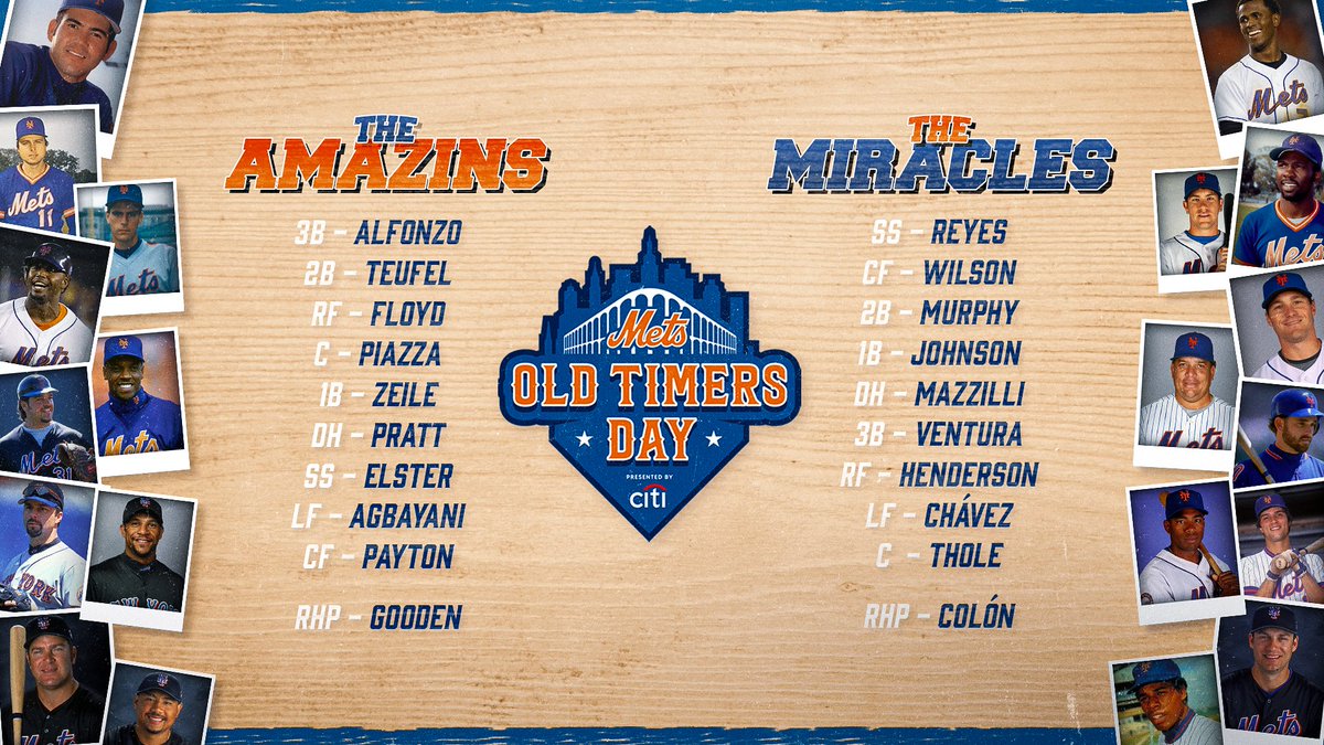 Starters for tomorrow’s Old Timers’ Day Game presented by @Citi. 👇