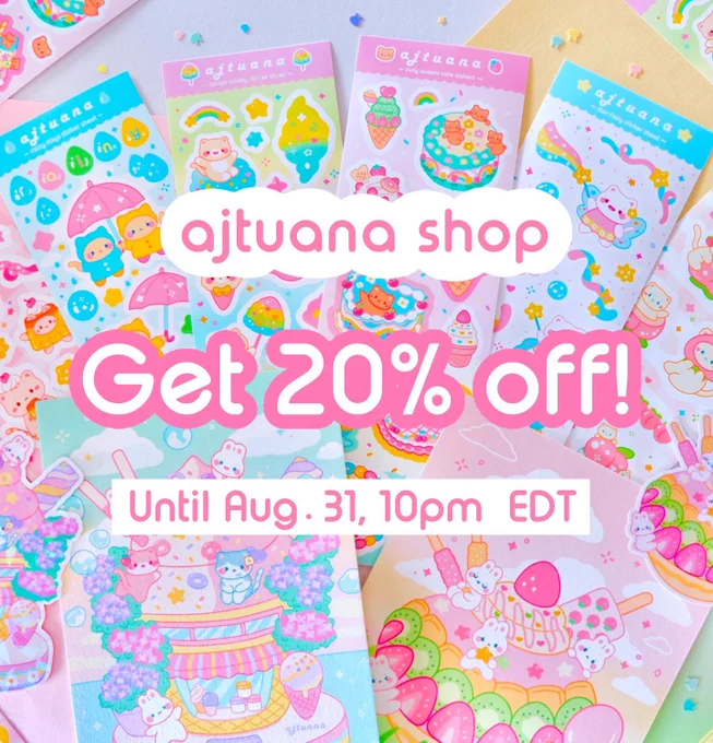 20% sale ongoing!  at https://t.co/pCVqVaC7R8 🎉

#kawaii #Sticker #artistsontwitter 