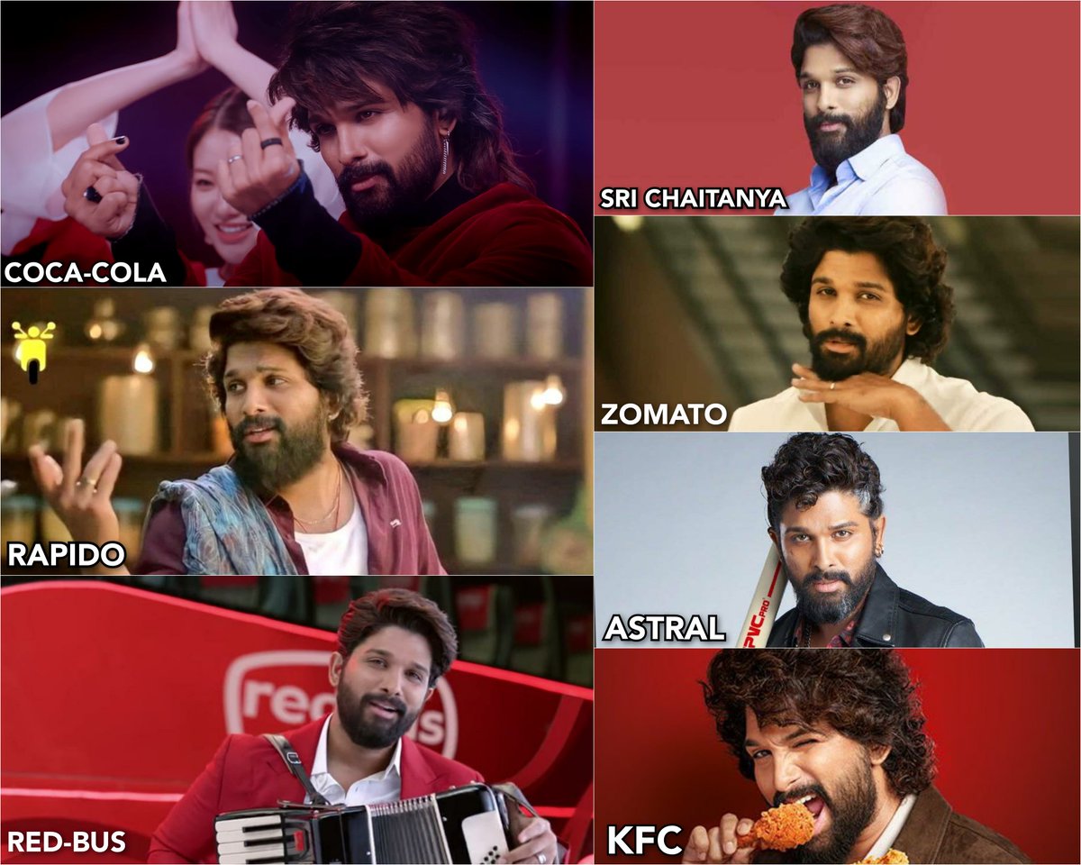 TrendsAlluArjun's tweet photo. AlluArjun's Ad looks in last few months

Movie to movie makeovers ey kastam
Kani just Ads ki e range.. 🔥🧎

Look tho Ad name chepe standards 🙏
VERSATILE KING @alluarjun 👑 https://t.co/mOSVk7jINo