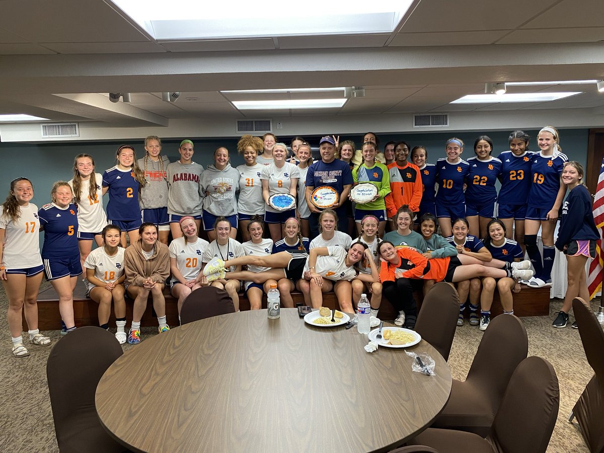Lady Cougars V and JV celebrating wins today and Coach Cardona celebrates his 100th win with the Lady Cougars! #BeAWildCard
