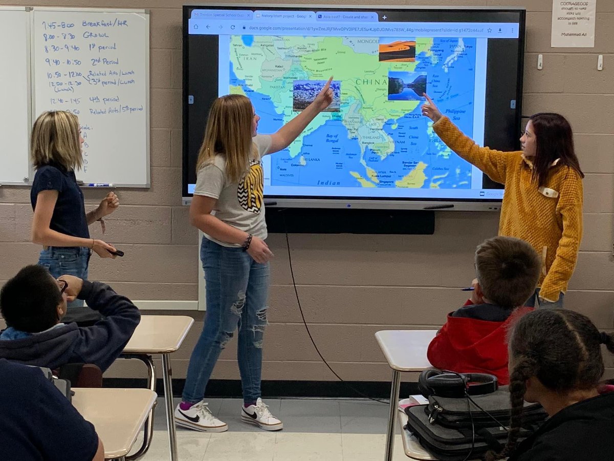 TRMSSTEM's tweet photo. Our 7th grade STEMSters wrapped up their virtual tours of East Asia with a presentation! They all did an amazing job and we can’t wait for the next project! @RosenwaldBears @theTSIN #STEM #STEM4All #STEMclusion #PBL https://t.co/NmlN78sJ2m
