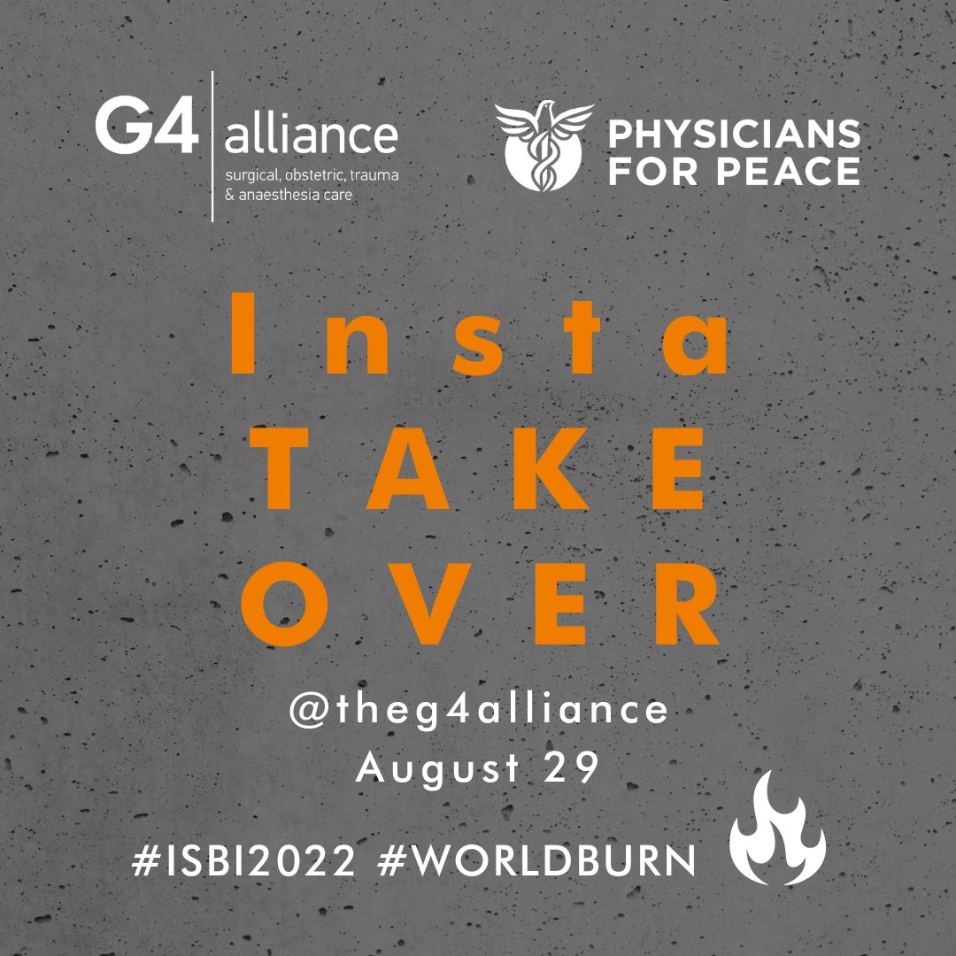 The G4 Alliance is "attending" the <a href="/ISBIWORLDBURN/">International Society for Burn Injuries</a> #ISBI2022 Congress virtually, thanks to our member <a href="/Physician4Peace/">Physicians for Peace</a>! Follow <a href="/theg4alliance/">The G4 Alliance</a> on <a href="/instagram/">Instagram</a> and join us Monday, August 29 for an Insta takeover by PFP spotlighting burn care care in LMICs!