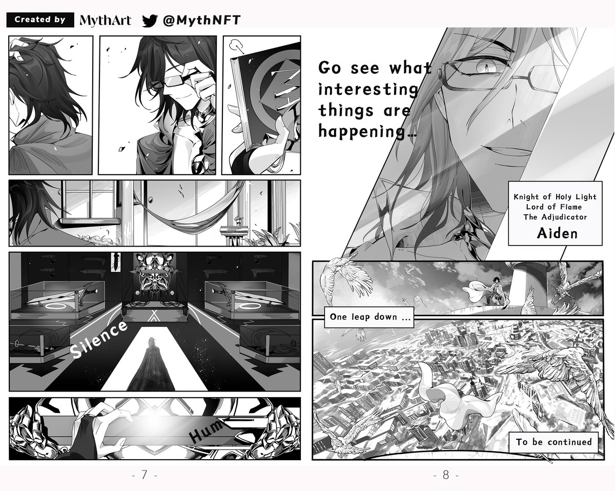 MythNft's tweet photo. The meteorite from the stars fell on the continent. Strange energy eroded the barren land. Aiden went to battle with the dragon alone … Yes, #MythArt is writing an epic story that belongs to us.

Introducing the MythArt Comic (available for minting soon)

#NFTs #nftart #NFT https://t.co/DzV3FU3pO3