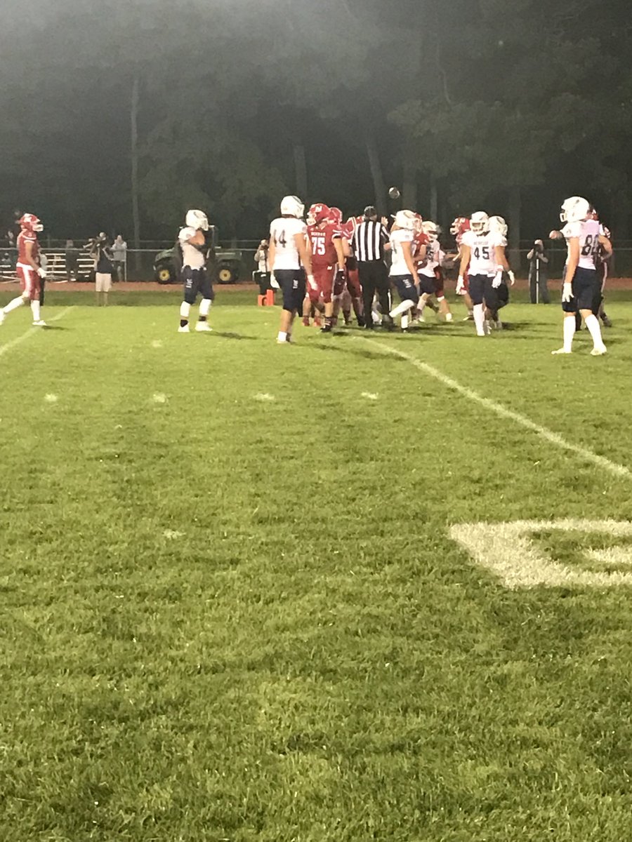 Clayton_NJSD's tweet photo. Some where in there is former Clayton Cougar Jase Jenkins after he scored his 3rd Touchdown in tonight’s Neenah victory. 🚀🏈 https://t.co/1RG9ZdoMkQ