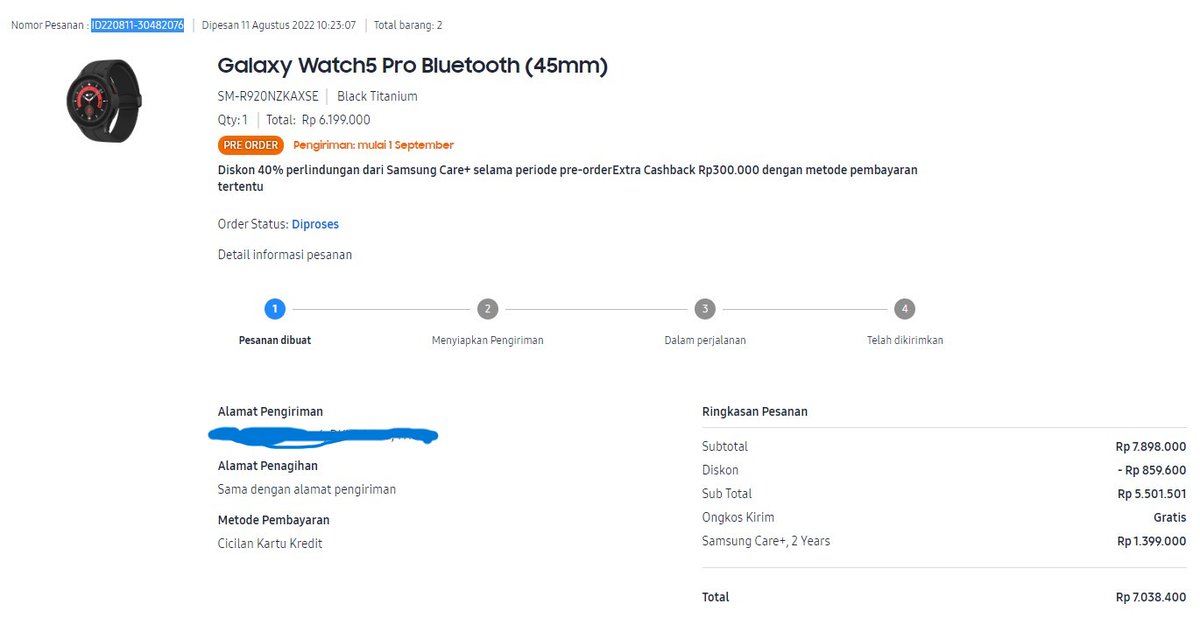 andre_doank13's tweet photo. @samsungID gimana ini? preorder galaxy watch 5 pro ada opsi tambahan samsung care+ tapi pas mau diaktivasi tidak bisa dibilang ga berlaku untuk wearable. minta direfund juga ga bisa, jadi gini cara samsung untuk ngeruk duit dari kustomer? https://t.co/qrkcYoX87x