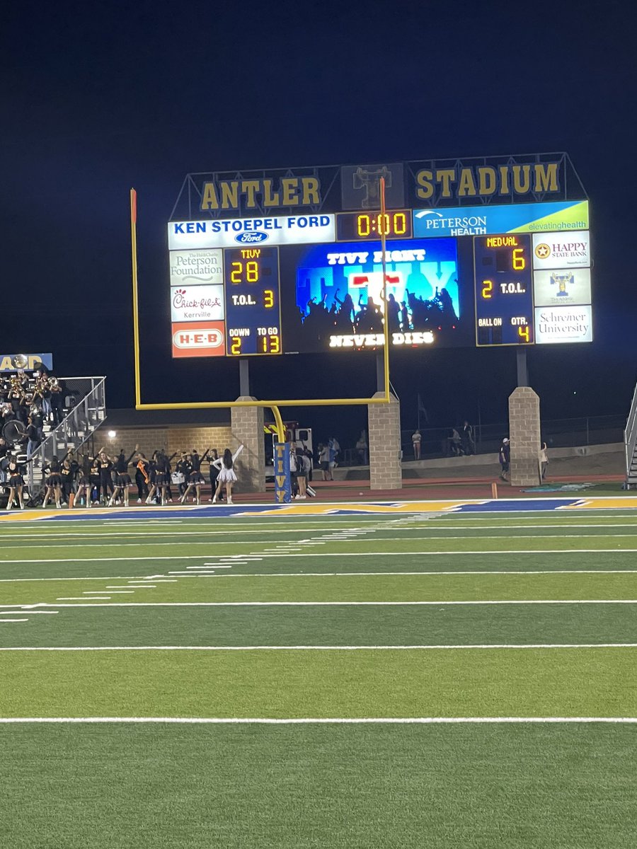 Trey3025's tweet photo. What a night for the @TFNDFootball @kalelackey19 scores rushing TD’s @StormyRhodes24 caught a TD and Edmonds sealed it with a rushing TD to start the 4th Quarter, the Tivy D was phenomenal as well only allowing 1 td. Tivy starts 1-0. #Txhsfb #TFND https://t.co/pB4UX8DN5Q