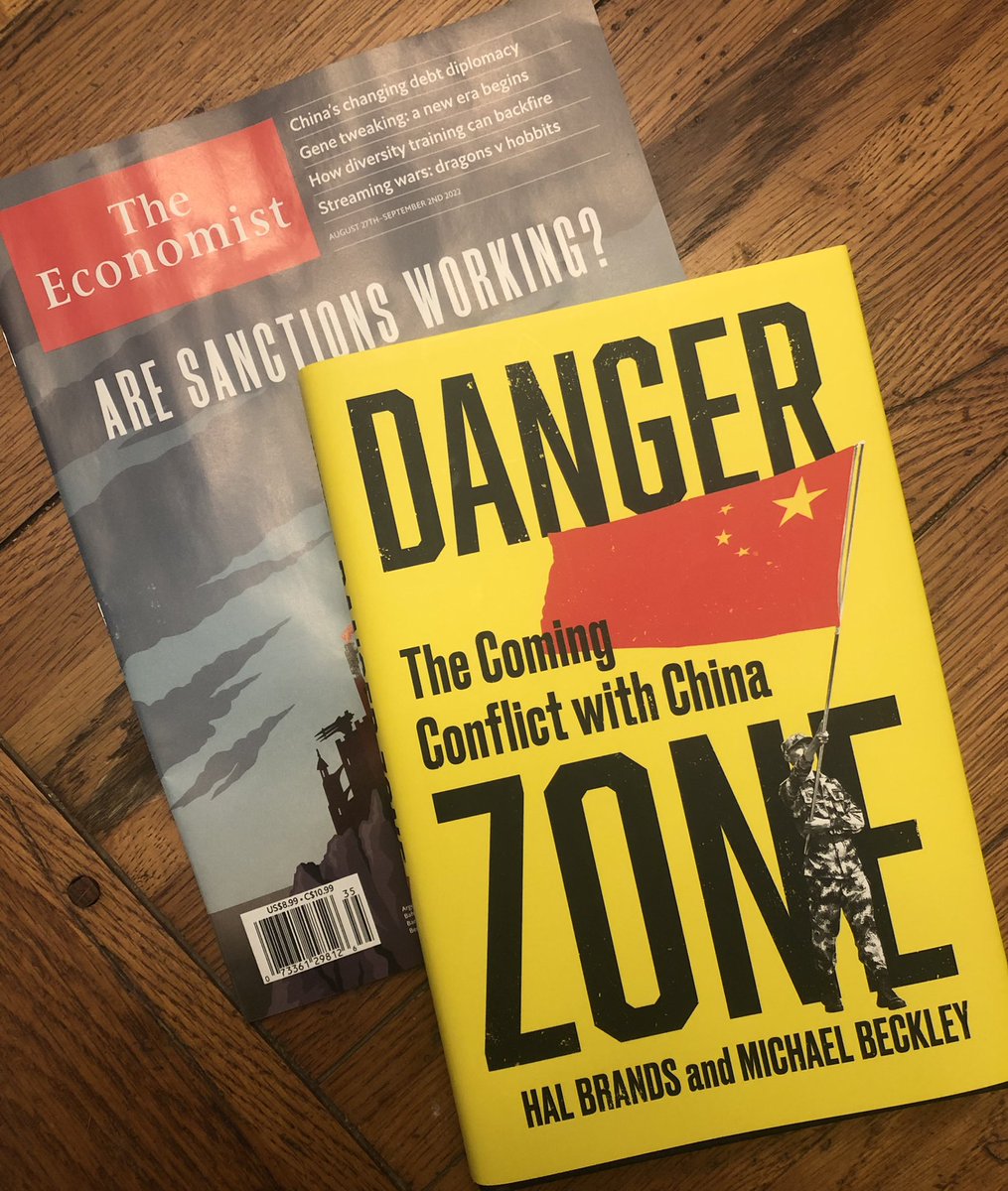 joshuachuminski's tweet photo. Snagged a copy of @HalBrands &amp; Michael Beckley’s “Danger Zone: The Coming Conflict with China” from my local bookshop. Out now from @wwnorton. Added to this weekend’s queue along with @TheEconomist, of course. @ftweekend joins tomorrow morning. https://t.co/GUJ2ukwb91