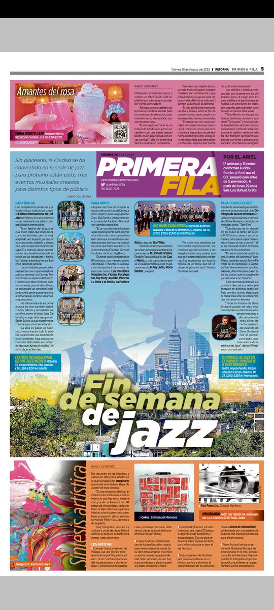 FihjMx's tweet photo. Gracias a Nancy Gutiérrez de @reformacultura por la nota, aquí la compartimos.
Aún están a tiempo de adquiere usa entradas.
#festivalhotjazz #jazzmx #hotjazzmx #jazzparatodos https://t.co/ASc4EQSkTA