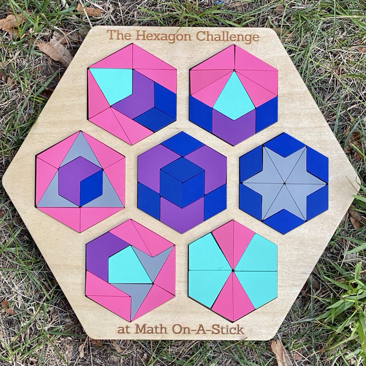 It’s always fun to see what’s new at ⁦<a href="/MathOnAStick/">Math On-A-Stick</a>⁩  
Pattern blocks in bright new colors and new boards for The Hexagon Challenge.