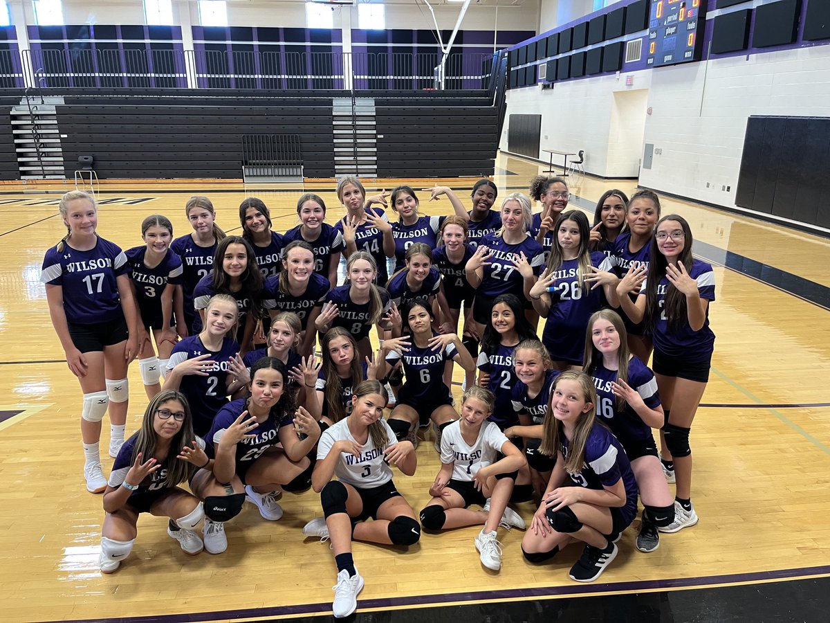 CoachSeale's tweet photo. 7th grade Lady Wildcat Volleyball working hard to get ready for their first match. They were excited to get their uniforms and to get ready to compete next week! ⁦@ladywildcatswms⁩ ⁦@TruettWilsonMS⁩ https://t.co/fgMrkKopyS