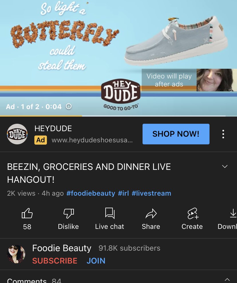 ItsSoSoSimple's tweet photo. Please take a look at this video @HeyDudeShoesUSA Your ads have been seen on this channel #Foodiebeauty This has been reported to @YTAdvertisers @YouTube @YouTubeCreators @TeamYouTube @AdSense @GoogleAds @SusanWojcicki with no response. Over 20 advertisers have pulled their ads. https://t.co/dhcvsjluJZ