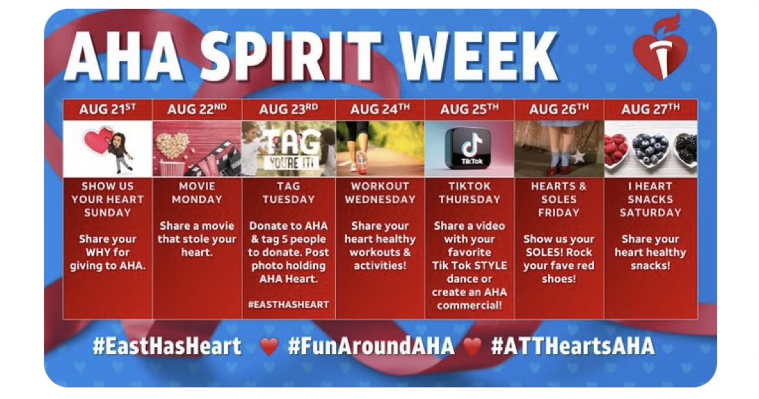 Justin_Grant__'s tweet photo. AHA Spirit Week- Heart & Sole Friday
Live your life from your heart. Share from your heart. And your story will touch and heal people's souls.
@MASMakeItMatter #FunAroundAHA
#ATTHeartsAHA #EastHasHeart #MASHeart #LifeatATT https://t.co/RgveJE20zf