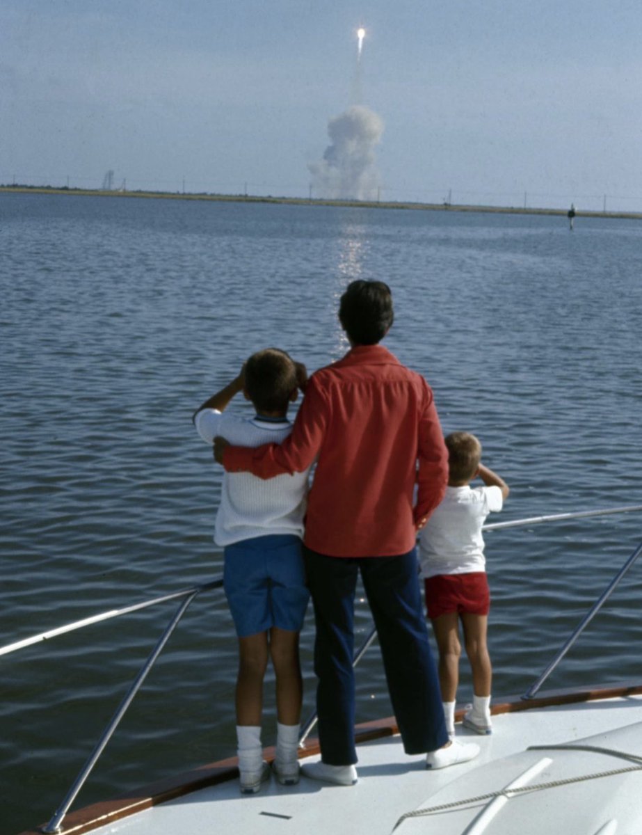 Astronaut Neil Armstrong’ wife and kids watching the liftoff of Apollo 11 on July 16, 1969