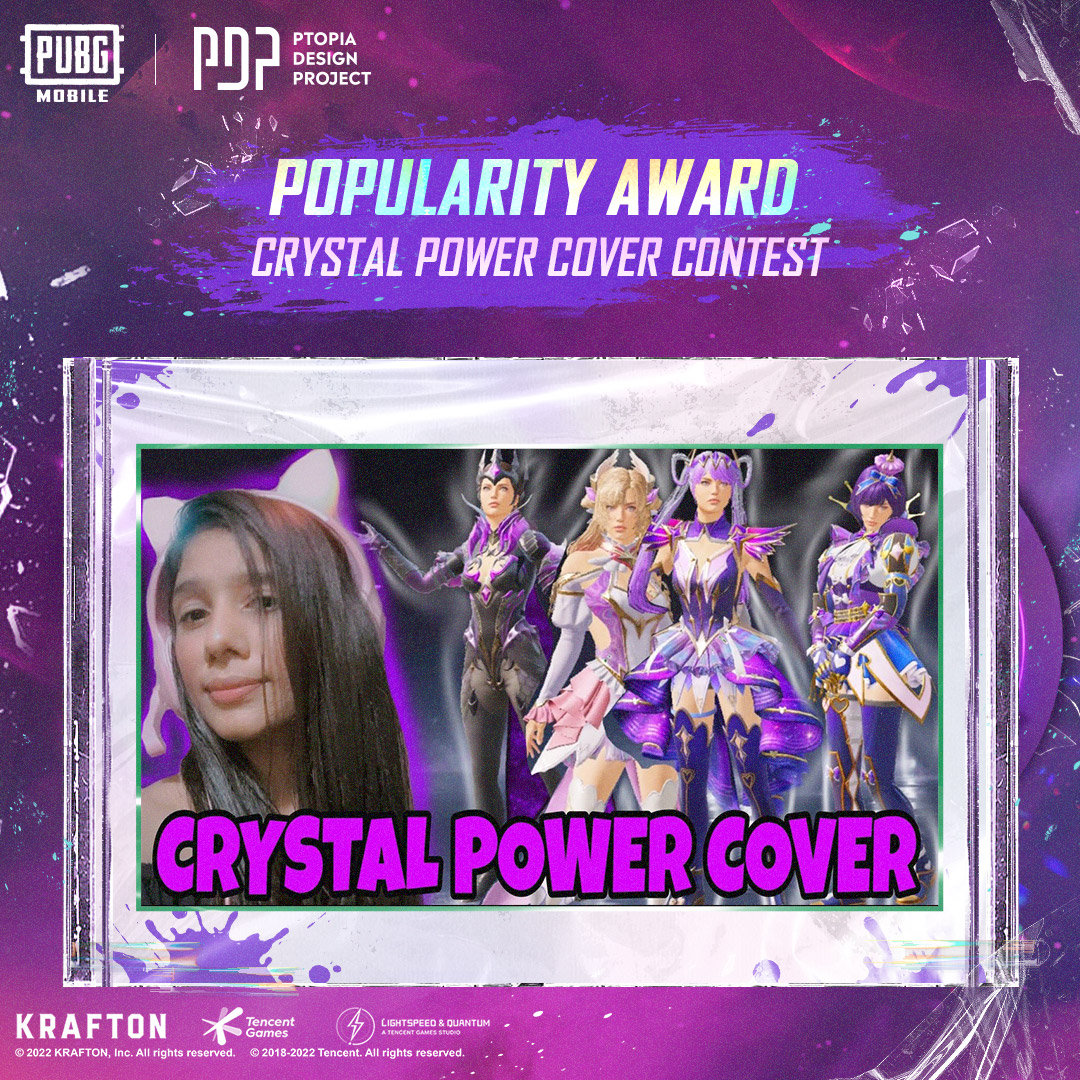 PUBGMOBILE's tweet photo. Congratulations to the winners of the Crystal Power Cover Contest 🏆👩🏻‍🎤🎶

Thank you everyone for participating! 
https://t.co/HMHZLu1qoI

#PUBGMOBILE #PUBGMPDP #PUBGMCREATIVE #PUBGMFANART #PUBGMPOWER4 https://t.co/adhZyp7hBE