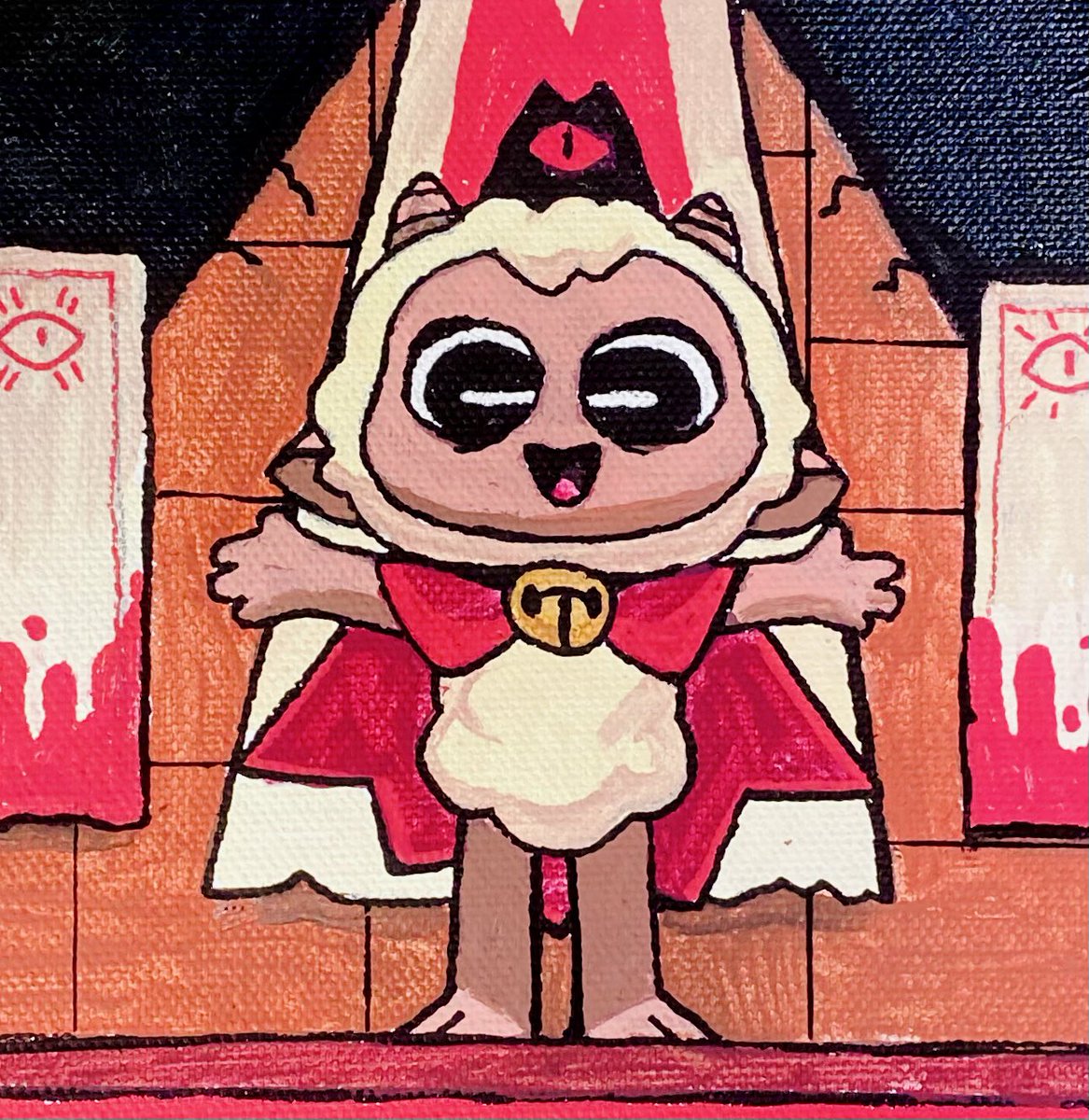 Bipleyy's tweet photo. I’m not good at photographing paintings but here it is ! #CultoftheLamb https://t.co/xwlBZ9qvFt