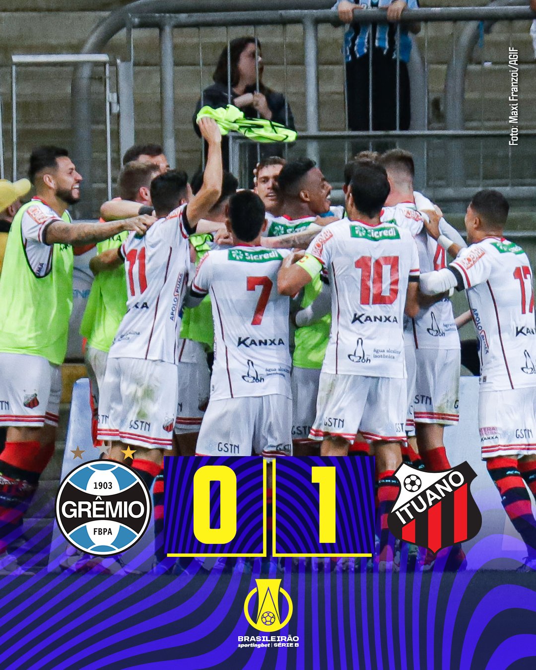 Grêmio leva gol no fim e perde para o Ituano na Arena