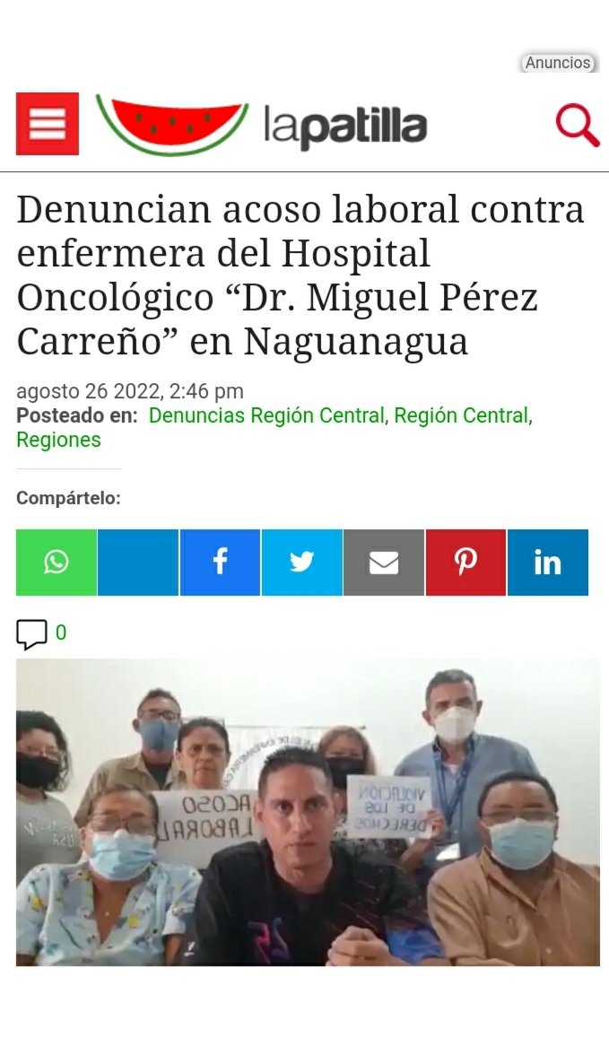julioporlavida's tweet photo. Exigimos el cese de Acoso Laboral en el Hospital Oncologico.

Enfermera de 26 años de servicio intachable es humillada con actos de amonestación, cambios de horarios, discriminación en pagos, y traslado injustificado, considerado como despido Indirecto. #BastaDeAcosoLaboral https://t.co/uYkcav8kUt