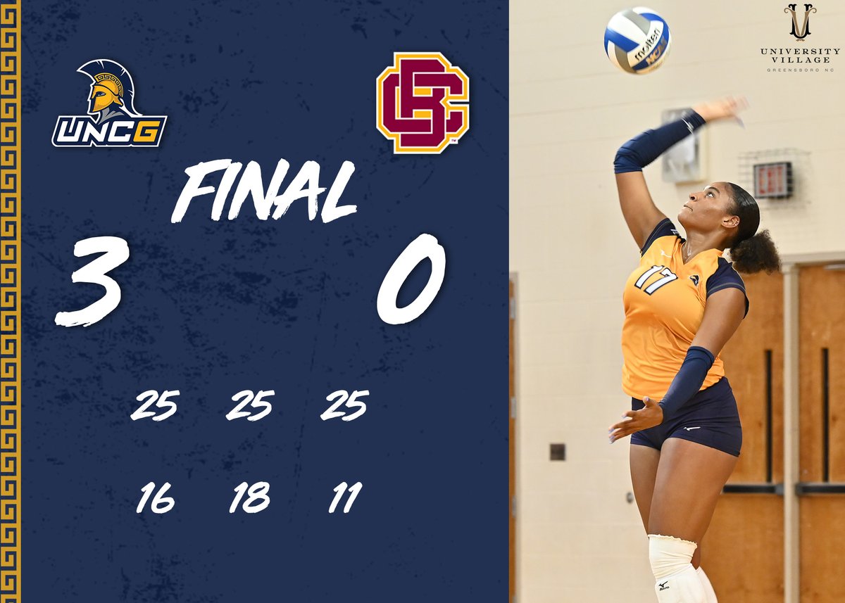 3⃣-0 win to start the season 🤩 #letsgoG

S3| 
UNCG - 25
Bethune-Cookman - 11

Final score presented by University Village.