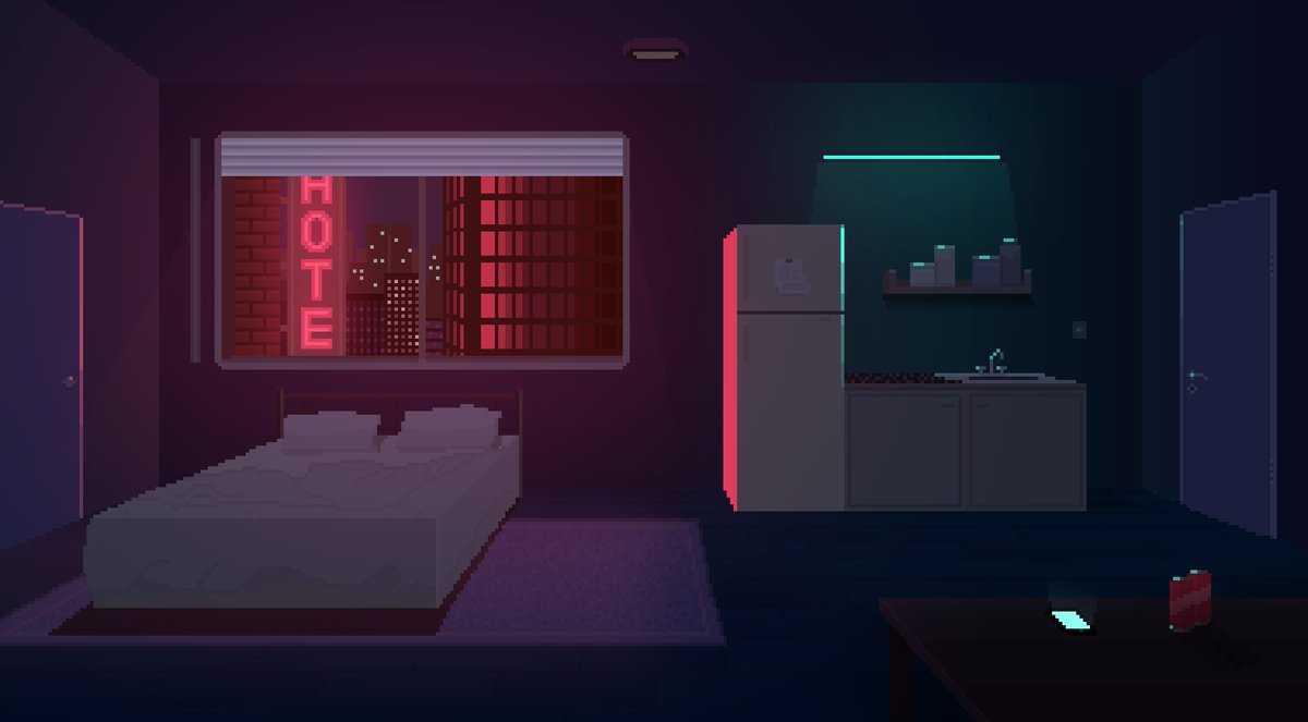 "The Apartment" original pixel art scene, available on <a href="/opensea/">OpenSea</a> 

opensea.io/assets/ethereu…

#pixelart