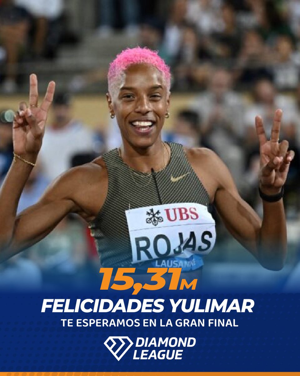 Una nueva oportunidad de seguir dejando huella en el deporte mundial, y para todos los venezolanos el orgullo de que la Reina absoluta del Salto Triple tenga en su corazón el tricolor nacional. Hoy todos saltamos contigo rumbo a la final de la Liga Diamante #ElMayorValorEresTú