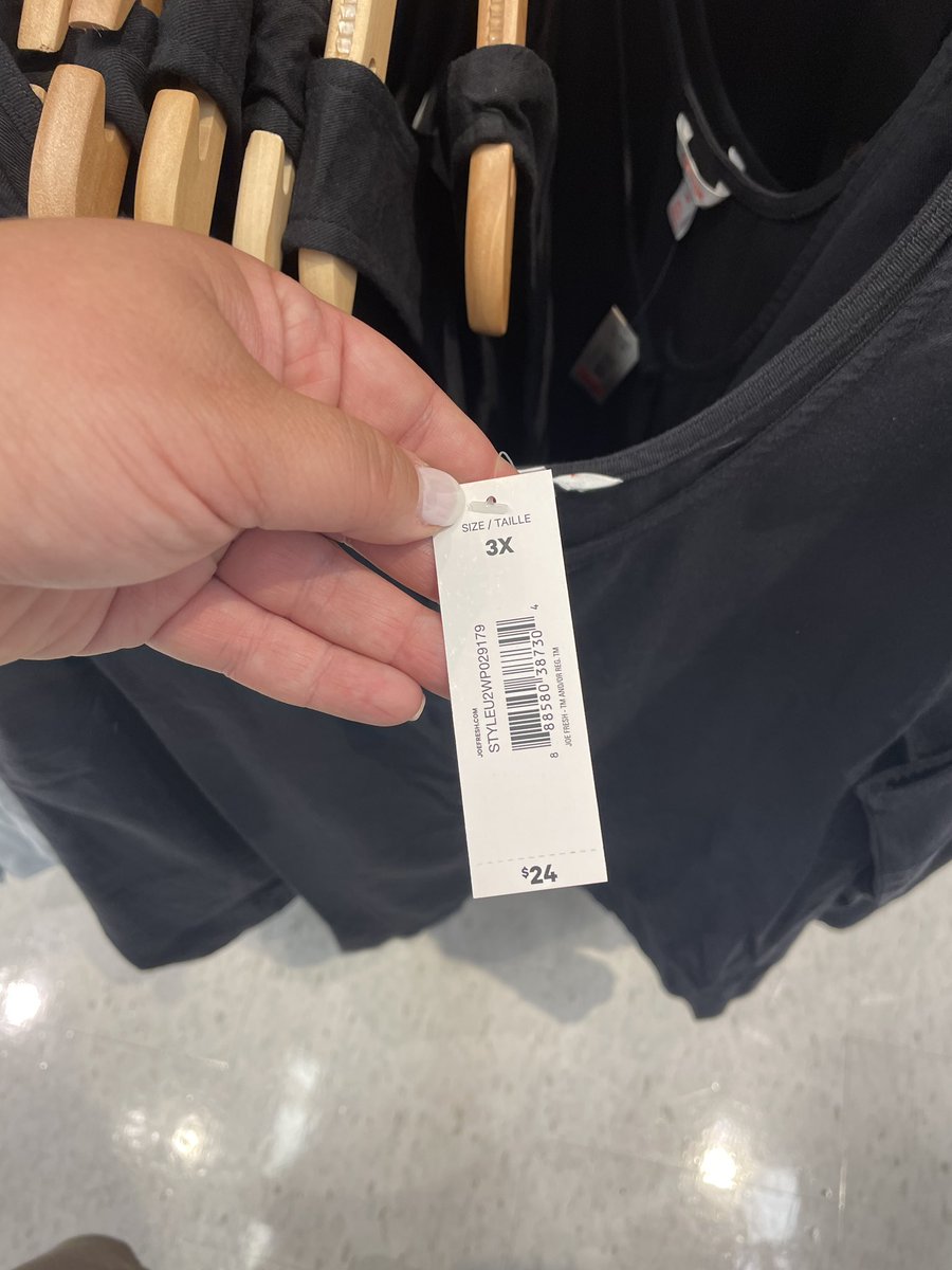 Yershj's tweet photo. @JoeFresh I thought you were size inclusive? These shirts are different prices…based on the size. Plus size- not on sale. How is that inclusive? I thought it was missed in the pricing, but had to go through the embarrassment of being told the plus size ones are not on sale. https://t.co/okgNzsPr9v