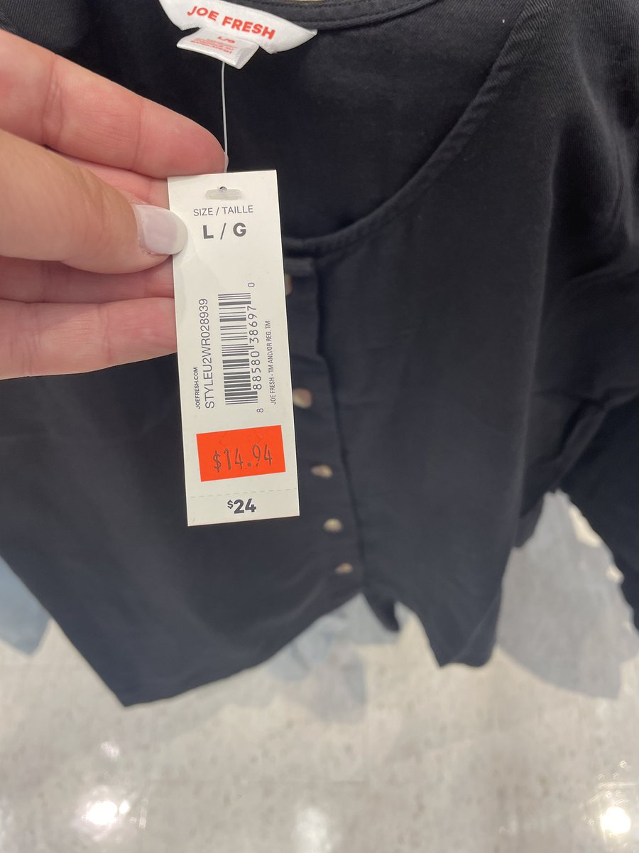 Yershj's tweet photo. @JoeFresh I thought you were size inclusive? These shirts are different prices…based on the size. Plus size- not on sale. How is that inclusive? I thought it was missed in the pricing, but had to go through the embarrassment of being told the plus size ones are not on sale. https://t.co/okgNzsPr9v