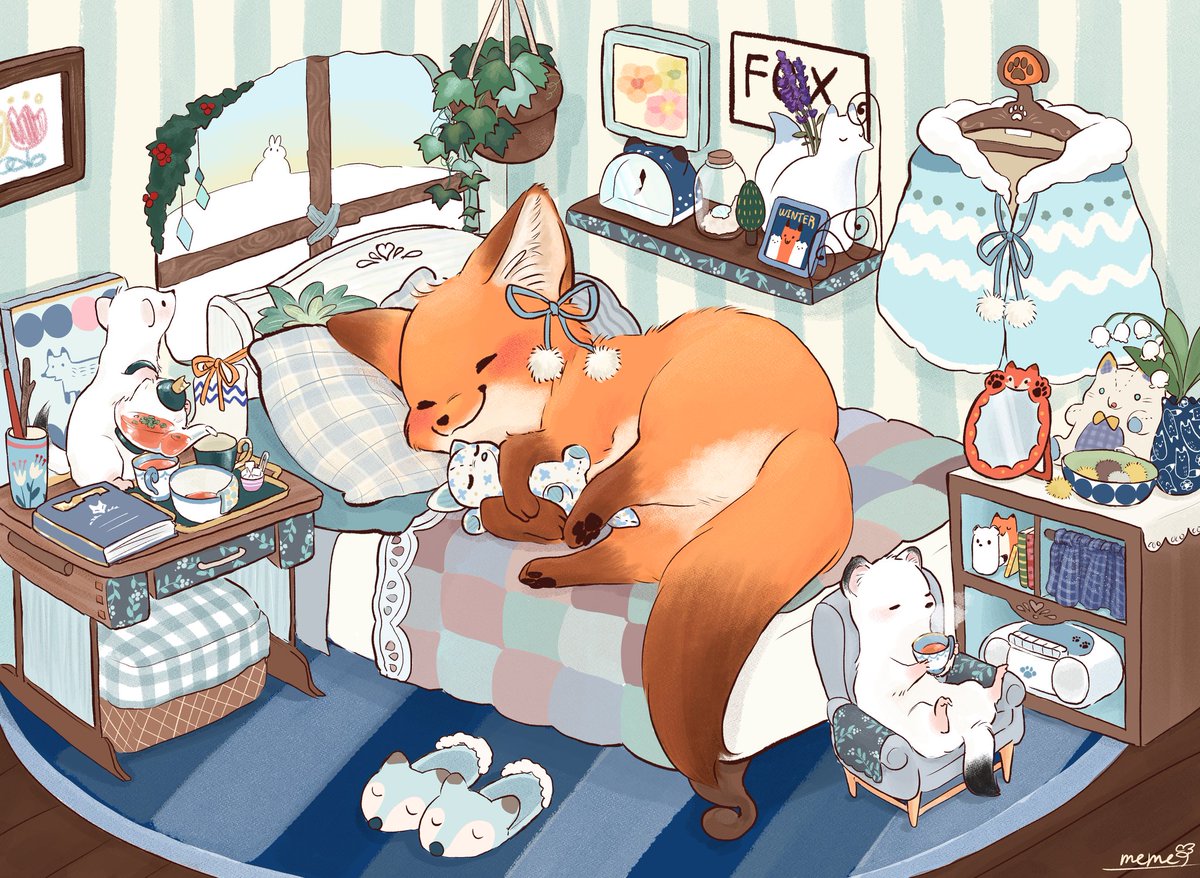 Memegmu's tweet image. きつねちゃんのお部屋まとめ🦊🏠