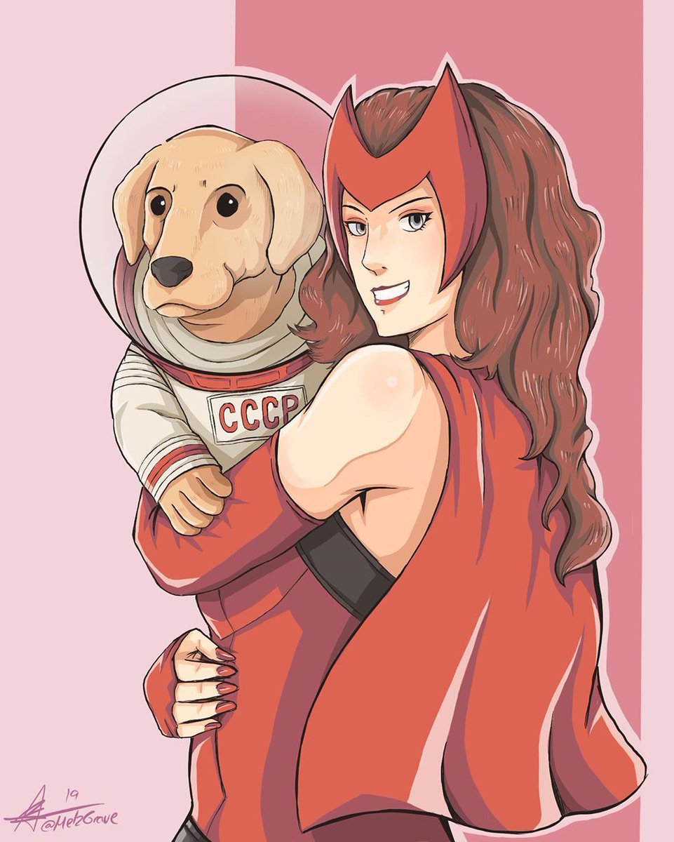 Scarlet Witch and Cosmo the Space Dog by melzgrave.

#HappyNationalDogDay