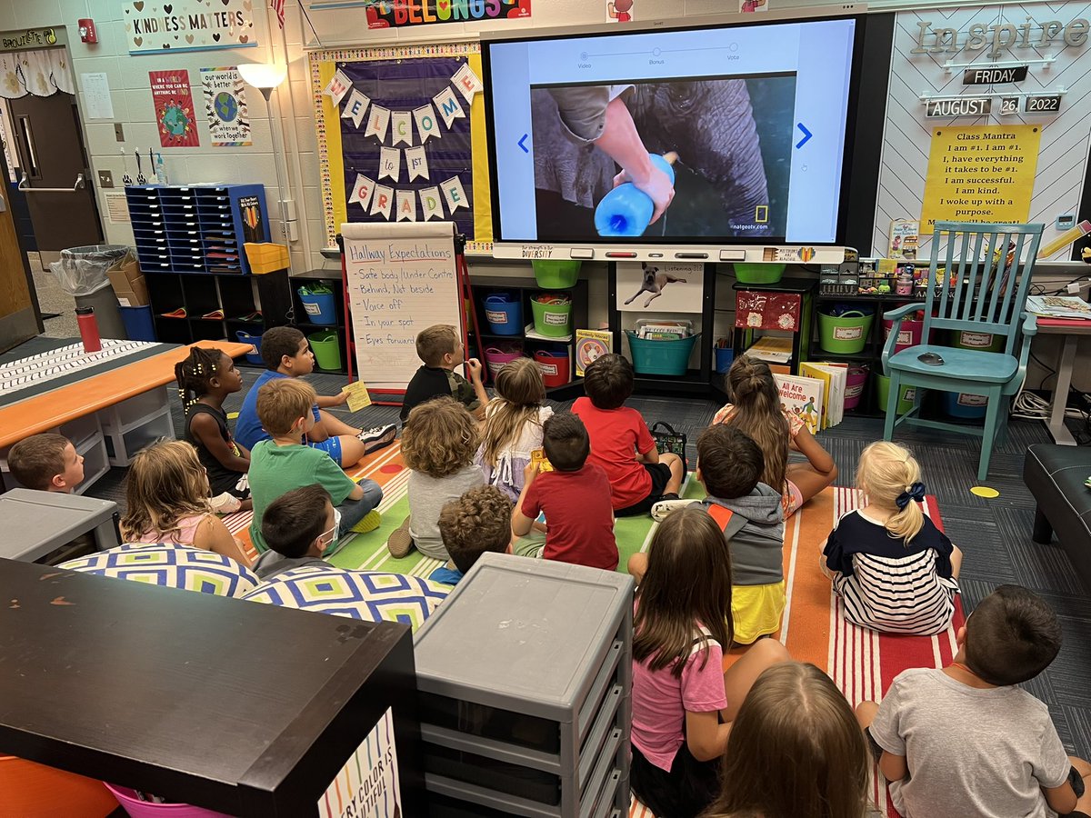 We made it through the first (almost) full week! We’ve built community without our classroom, made new friends, and showed off to the new kindergarteners around the building! We wrapped up the week with a little indoor recess practice and learning from Mystery Doug!