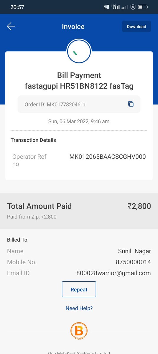 sn7360's tweet photo. @BipinSingh @MobiKwikSWAT @MobiKwik my these four payment deducted from my wallet but not received by merchant I have complaint many time but till today I didn't not received any response. customer care very bad bad.totally very worst experience with mobkwik iam very old user https://t.co/hIbOrK7PQS