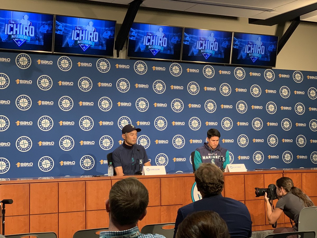 Kevin_Martinez's tweet image. Ichiro Weekend at @TMobilePark is underway as Ichiro, along with Allen Turner, address the media. #IchiroWeekend