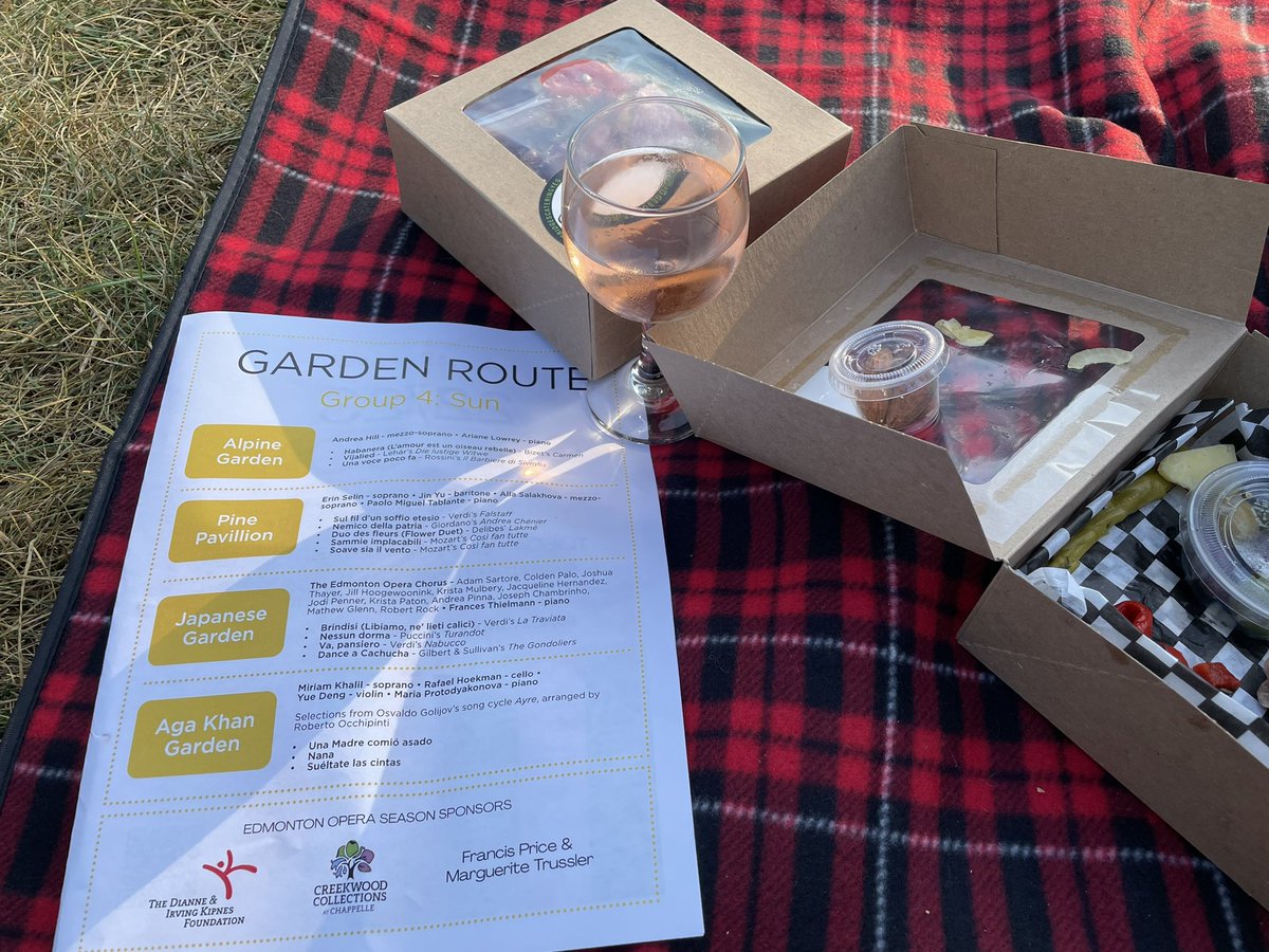 KellyMacFarlane's tweet photo. Enjoying #OperaAlFresco at the @UABotanicGarden. First up, tasty snacks at the Pine Pavilion before the performance begins. Lovely evening for opera! https://t.co/C5qilLilI1