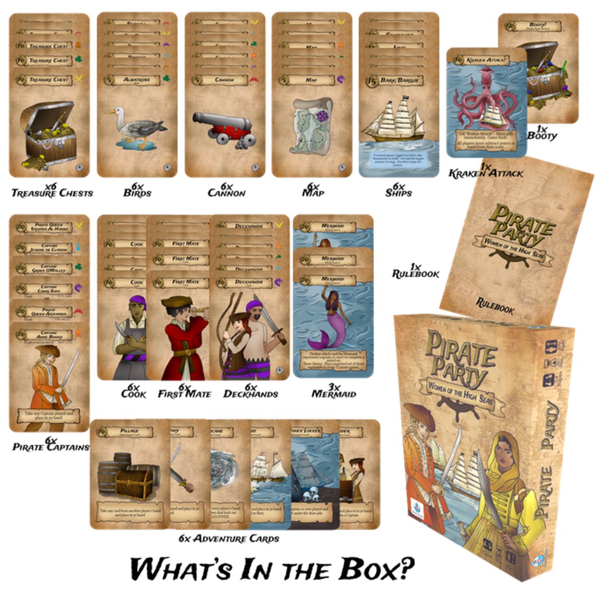 BHGames's tweet photo. 🏴‍☠️ Tomorrow Saturday, Aug 27th 12-4p - Release Party/Demo Day for Pirate Party: Women of the High Seas. Stop by to demo the game, meet the local designer Marge Rosen, and/or pick up a copy! ☠️ ⚓️ We’d live to see y’all stop by to show your support! #boardgames #flgs #gamedesigner https://t.co/7ZJjpfcvWn