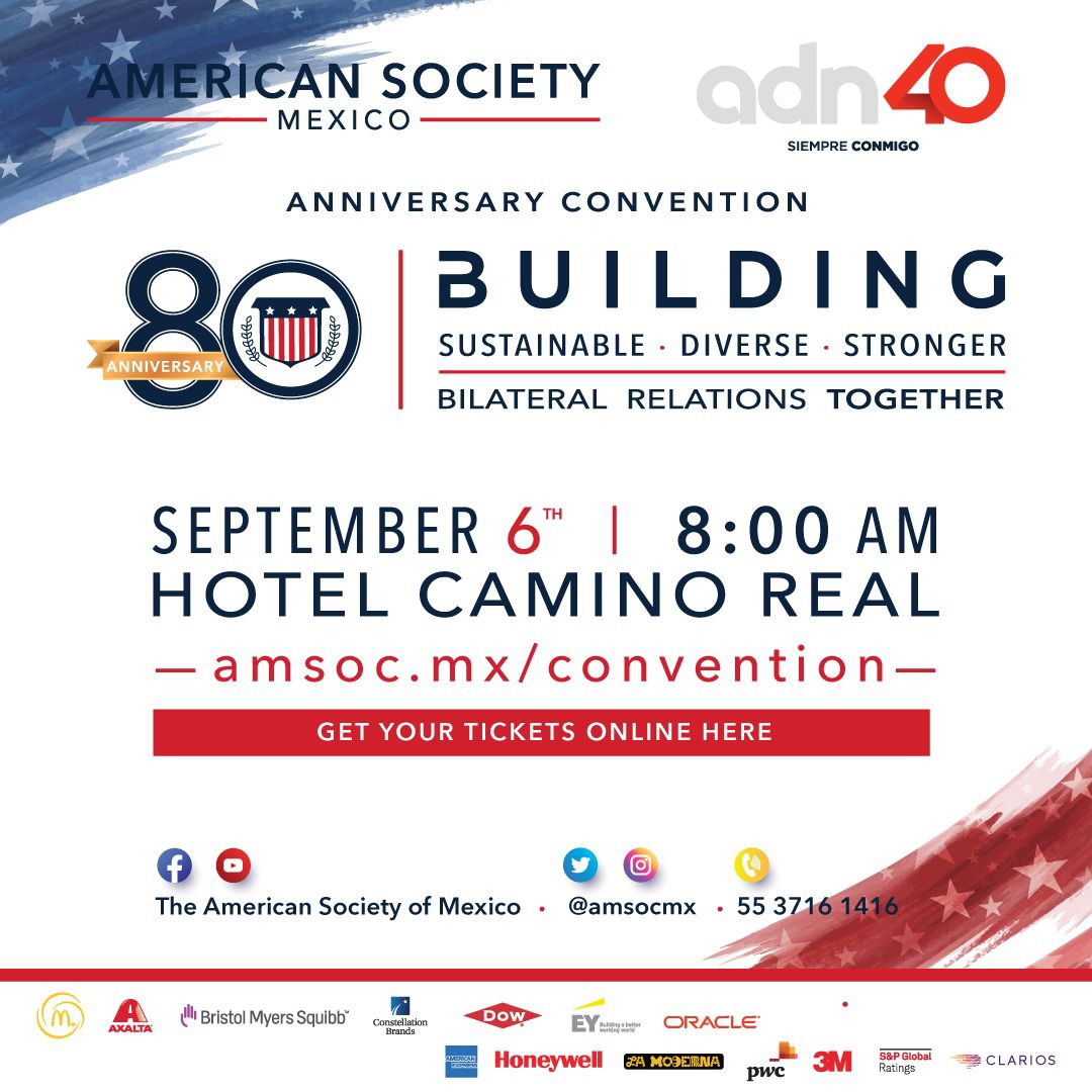imciss's tweet photo. Te invitamos a la Convención de Aniversario de la American Society of Mexico el próximo 6 de septiembre. 

Conoce los detalles en: https://t.co/qKrqHcjFvJ 
@amsocmx https://t.co/NtzgBXIcFy