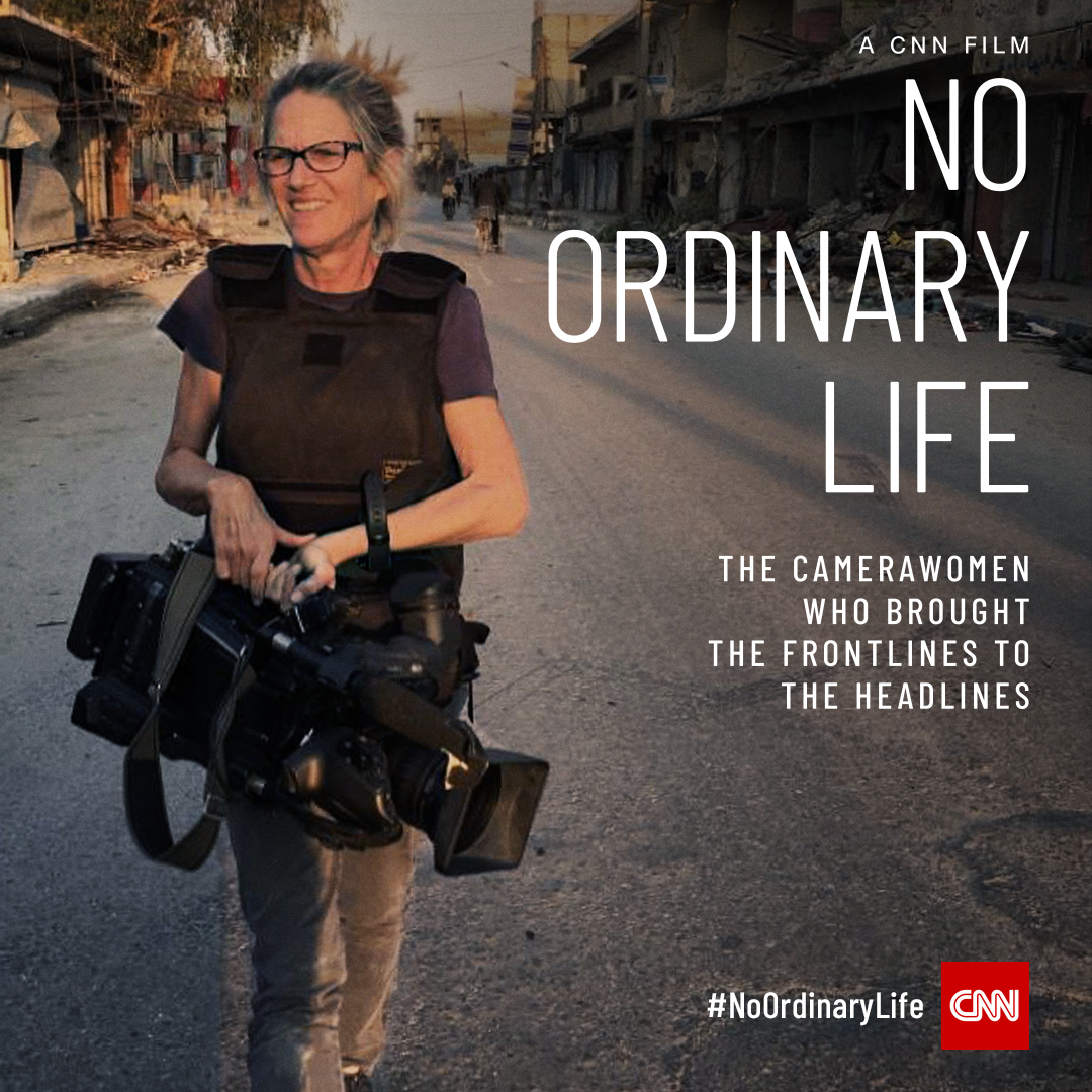 CNN's tweet photo. In a field dominated by men, see how five combat camerawomen broke barriers and went to the frontlines of wars, revolutions and disasters to bring back the historic images and stories. 

#NoOrdinaryLife, a new CNN Film, premieres Monday, September 5th at 10 p.m. E T https://t.co/trX3msK9WL