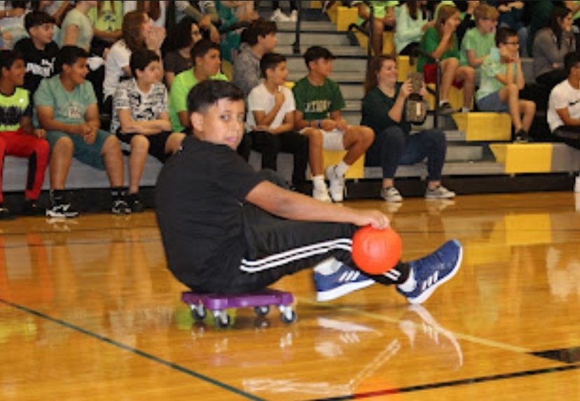 Game on!!!! #ConradyJaguars leveled up for the pbis kickoff assembly. I couldn't be more proud of their teamwork and positive participation in today's festivities. ❤️💚🖤💛