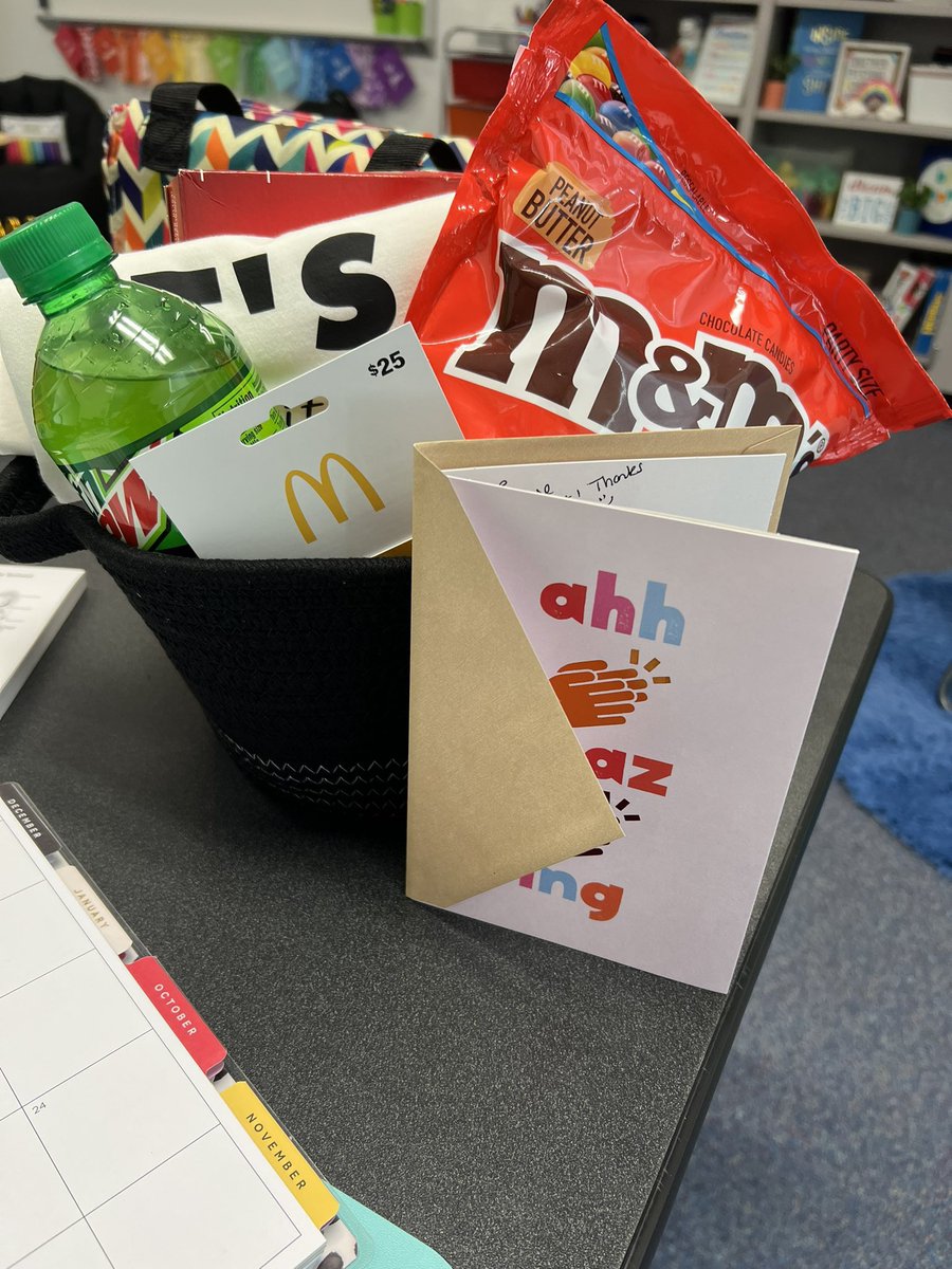 When your Team surprises you on a Friday with treats and a shirt with what might be my go to saying for the year...BEST TEAM EVER!💙🐺🤍#itsfineitllbefine #bestteamever #letsdothis #PackMentality #handlehardbetter