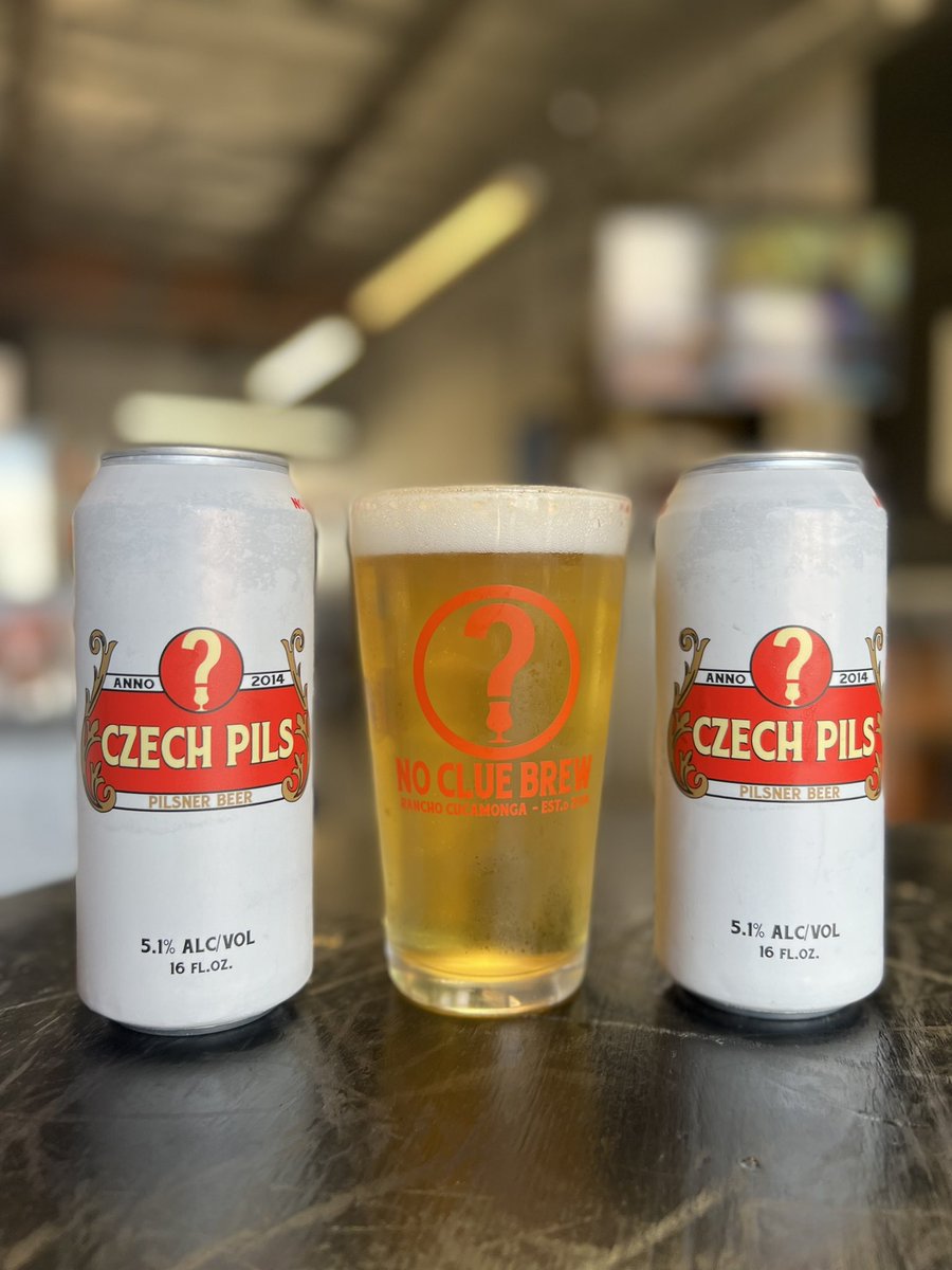 NoClueBrew's tweet photo. Hey everybody, Czech it out! Our first ever Czech pils is on tap and in cans in the taproom. This light and crisp Pilsner is perfectly crushable anytime of the day. Stop in and grab some today. Cheerz 🍺
#pilsner #czechpils #lager #craftbeer #nocluebrew https://t.co/ID2LUmSH4q