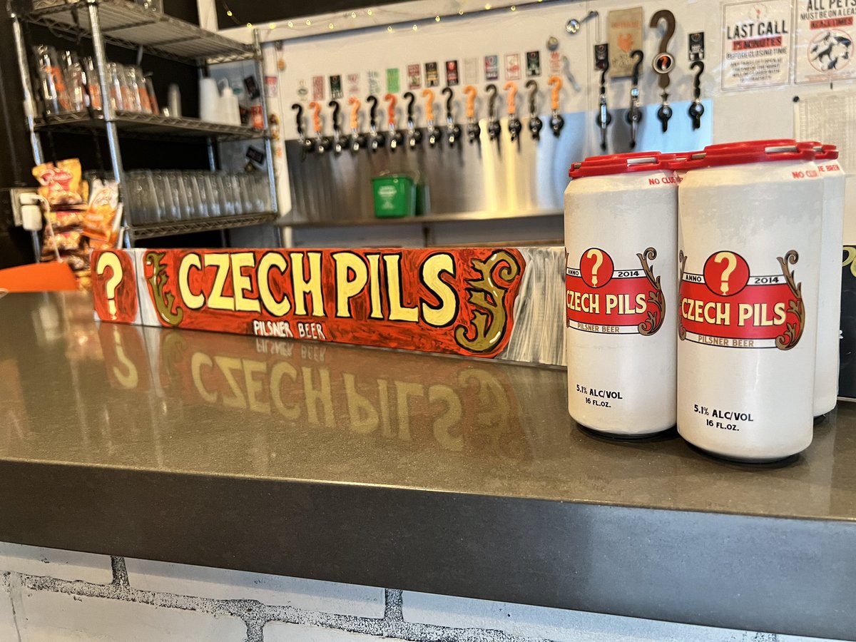 NoClueBrew's tweet photo. Hey everybody, Czech it out! Our first ever Czech pils is on tap and in cans in the taproom. This light and crisp Pilsner is perfectly crushable anytime of the day. Stop in and grab some today. Cheerz 🍺
#pilsner #czechpils #lager #craftbeer #nocluebrew https://t.co/ID2LUmSH4q