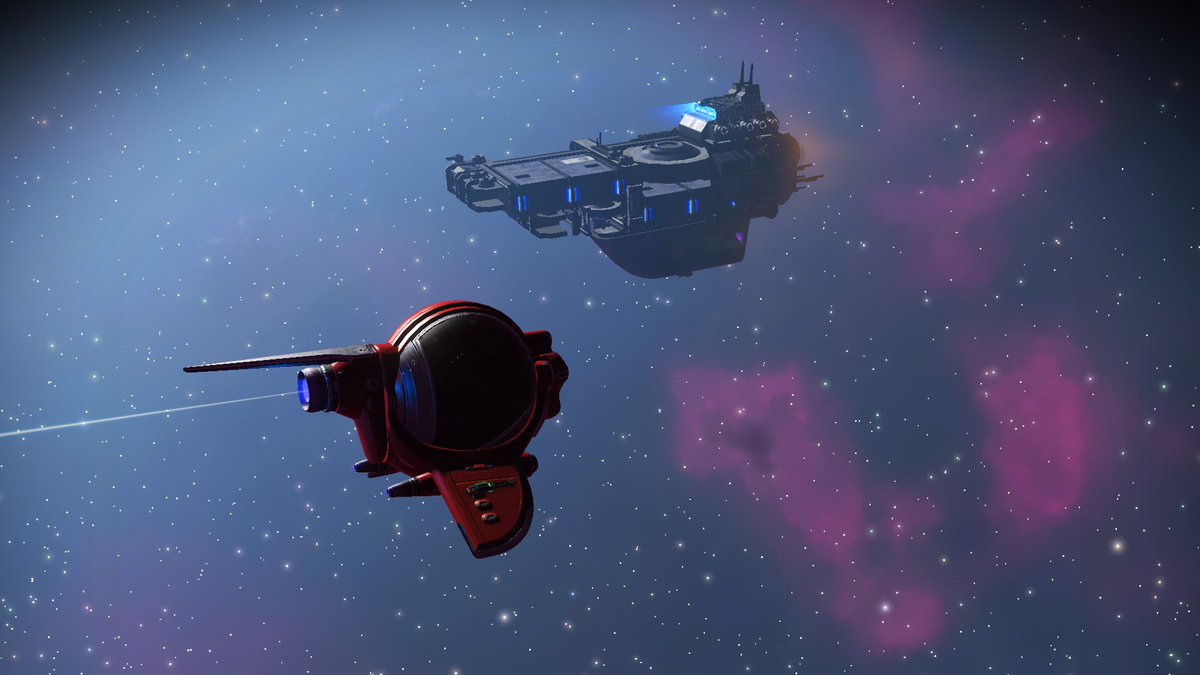 SeaxeHobbes's tweet photo. I dont know what's funnier. The fact I have the smallest Guppy. Or the fact I have the smallest Capital ship. Good think #Geks dont take much room in #NoMansSky. Now I just need to find a place to call home. 

#Vtuber #vtubers #ENVtuber #VtuberEN #twitch #YouTuber #YouTube https://t.co/hjh9xsiFG0