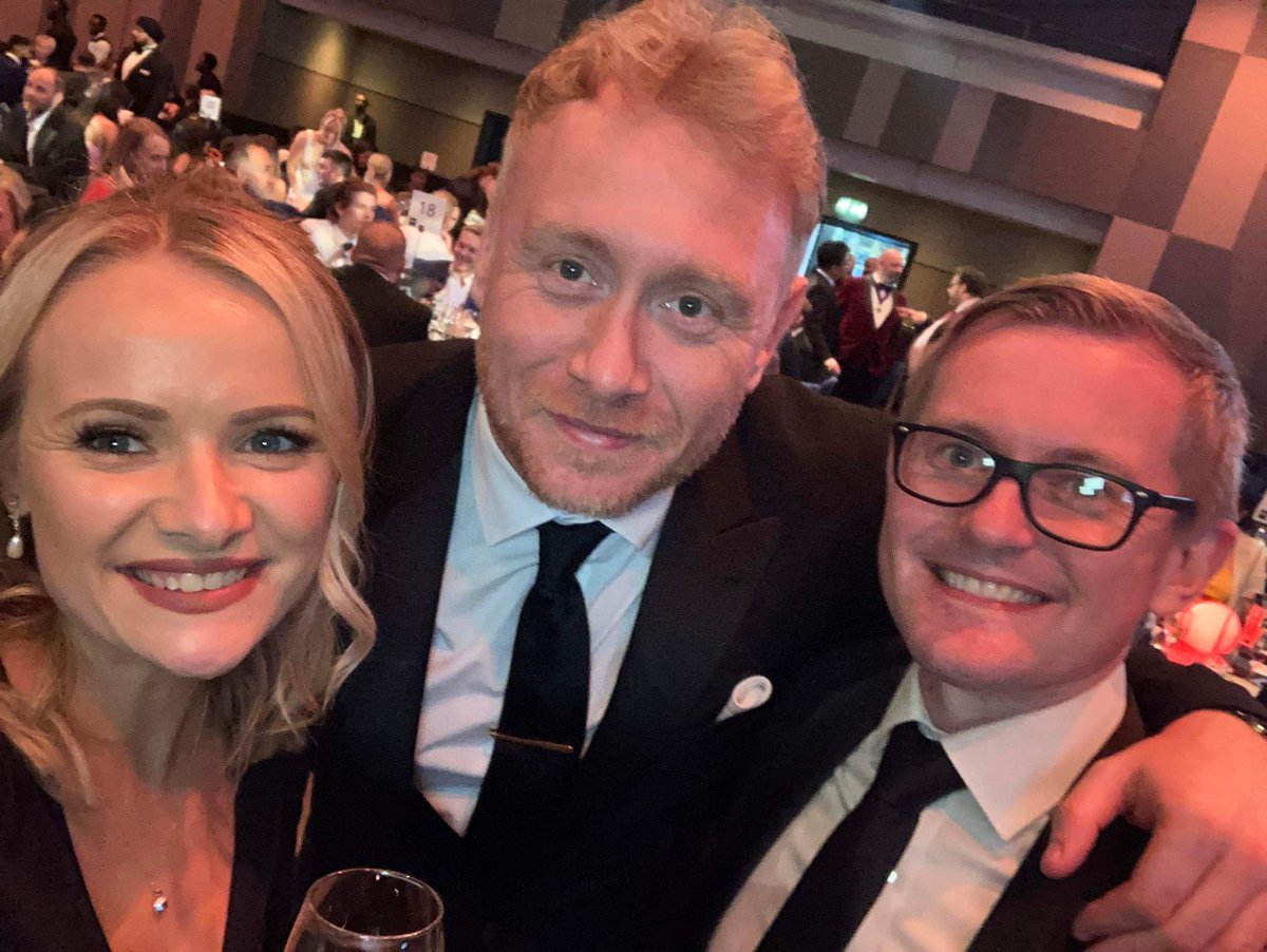 What a night with ⁦@FlatMike1⁩ ⁦<a href="/sian_averill/">Sian Averill</a>⁩ and (not pictured in this one) ⁦@markhipwell1990⁩ at #FFAwards22 #GBYPY22, #expresidents loved reminiscing about how far ⁦<a href="/ffchamber/">Future Faces</a>⁩ has come since the early days. Well done to all the winners this eve!! 🍾