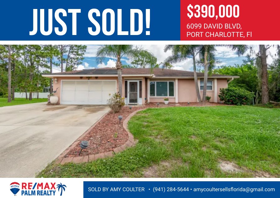 🔥JUST SOLD 🏡🎉 
Congratulations to all! 🥳🥳❤️🫰

#sold #justsold #realestate #realtor #homesweethome #investment #property #realestatelife #charlotterealestate #floridarealestate #portcharlotterealtor #charlotterealtor #remaxpalmrealty #amycoulter #ListwithAmyCoulter