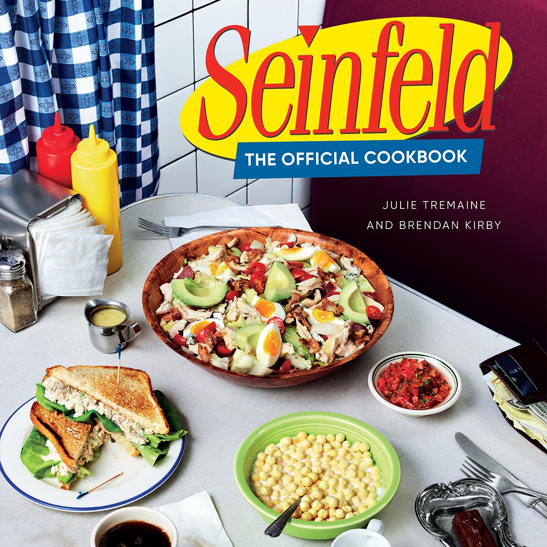 SeinfeldTV's tweet photo. Throw out the takeout menus, cancel reservations at Mendy’s, and stay in for a taste of NYC. The #seinfeldtheofficialcookbook from @insighteditions is out October 11th. While you wait, watch a few Seinfeld episodes.

For more recipes inspired by the show: https://t.co/4rJW9DcdFT https://t.co/pHR1jp28xv