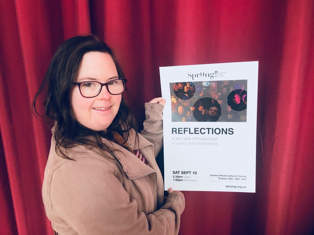 Our Poster Girl &amp; Sprung!! Ensemble Artist - Tara Coughlan - is out plastering the town with posters for Reflections! Have you bought your tickets yet? Head to sprung.org.au