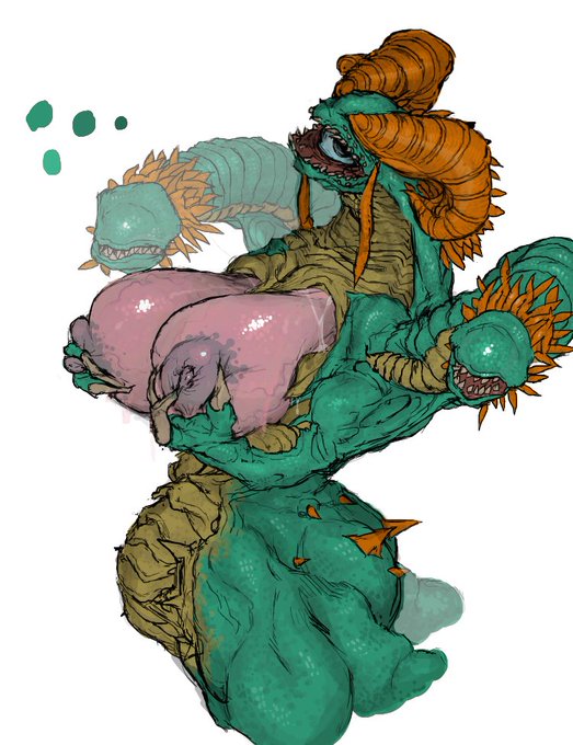 盛るゴン怪獣におっぱい盛ってもヤンクミが庇ってくれるしへーきへーき#人外 